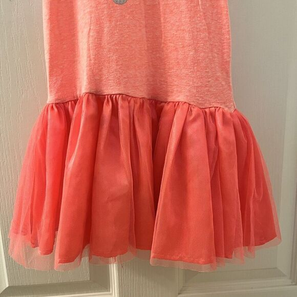 Everbloom Studio Aloha Tutu Tulle Dress Neon Coral Girls Size 4T - Picture 4 of 10